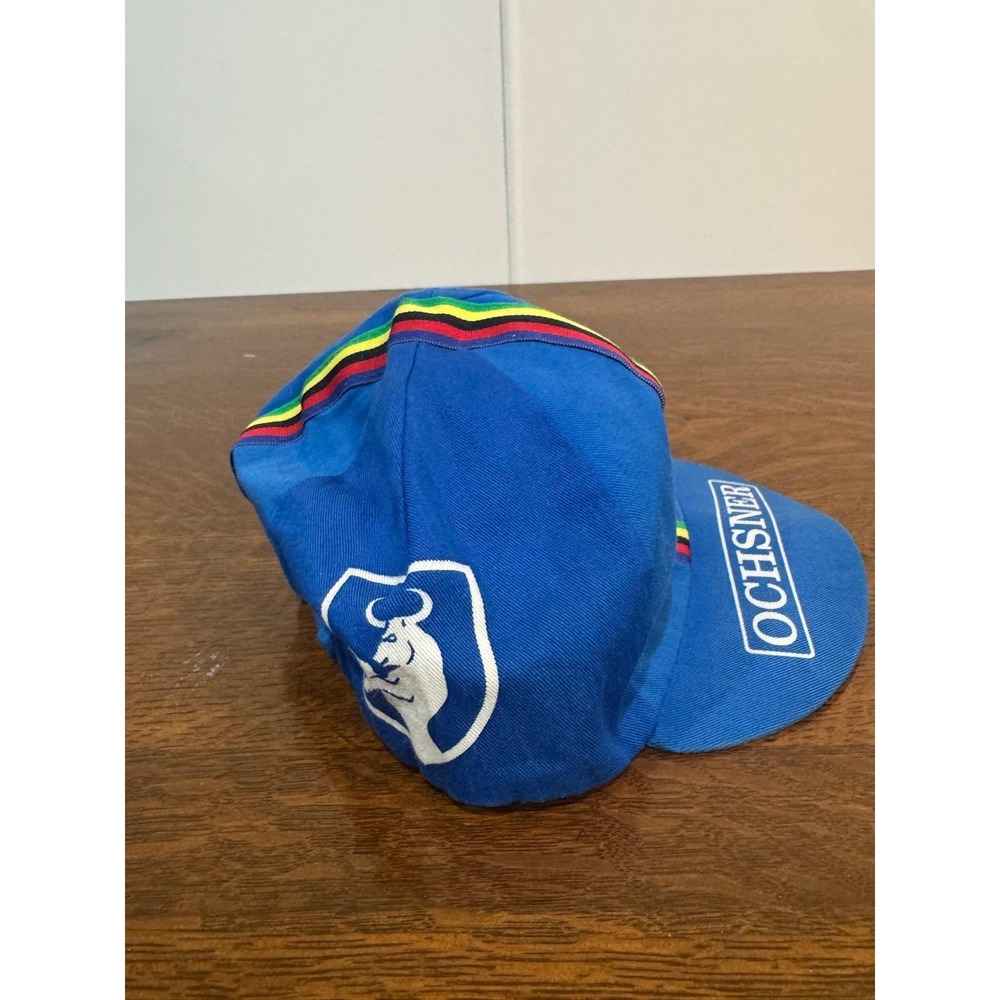 Pace Sportswear Ochsner Cycling Cap Hat Mens One Size Blue Rainbow Stripe USA - Picture 3 of 7